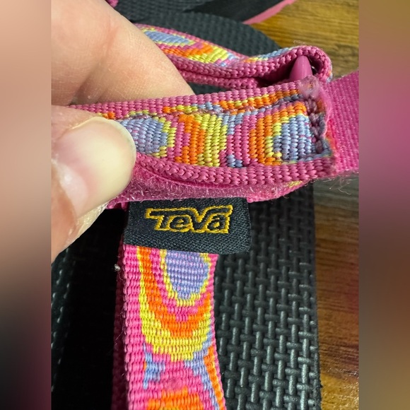 Teva Kids Girl Bubbles Carrot/Fuchsia Original Universal Sandals 3 hiking summer - Picture 3 of 8